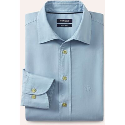 Walbusch Überfärber-Hemd, Regular Fit#noch offen: Größenlauf, Farbe Blau, 43/44, softer Baumwoll-Twill Relax-Kragen mit verdecktem Button-down Herren Walbusch Überfärber-Hemd, Regular Fit#noch offen: Größenlauf, Farbe Blau, 43/44, softer Baumwoll-Twill Relax-Kragen mit verdecktem Button-down Herren