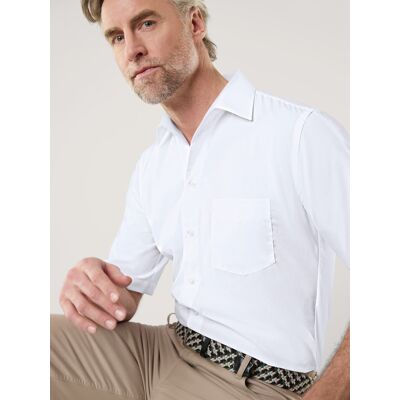 Walbusch Bügelfreies Hemd mit Relax-Kragen, Comfort Fit, Farbe Weiß, 42, reine, bügelfreie Baumwolle Relax-Kragen ohne Knopf Herren Walbusch Bügelfreies Hemd mit Relax-Kragen, Comfort Fit, Farbe Weiß, 42, reine, bügelfreie Baumwolle Relax-Kragen ohne Knopf Herren