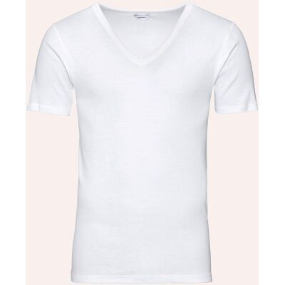 Walbusch Masterclass-V-Shirt 2er-Pack, , Farbe Weiß, 6(L), feinste, seidige Baumwolle sehr strapazierfähig Herren Walbusch Masterclass-V-Shirt 2er-Pack, , Farbe Weiß, 6(L), feinste, seidige Baumwolle sehr strapazierfähig Herren
