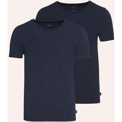 Walbusch Modal Rundhals-Shirt 2er Set, noch offen: Filter Passform#noch offen: Größenlauf, Farbe Blau, 6(L), softer Baumwoll-/Modal-Mix extra bequem, da elastisch Herren Walbusch Modal Rundhals-Shirt 2er Set, noch offen: Filter Passform#noch offen: Größenlauf, Farbe Blau, 6(L), softer Baumwoll-/Modal-Mix extra bequem, da elastisch Herren