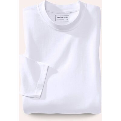 Walbusch Langarm-Shirt Rundhalsausschnitt, , Farbe Weiß, 50, reine weiche Baumwolle bequem und formstabil Herren Walbusch Langarm-Shirt Rundhalsausschnitt, , Farbe Weiß, 50, reine weiche Baumwolle bequem und formstabil Herren