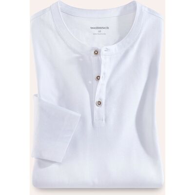 Walbusch Henley-Shirt, , Farbe Weiß, 54, hautsympathisch dank Baumwolle Serafino-Ausschnitt Herren Walbusch Henley-Shirt, , Farbe Weiß, 54, hautsympathisch dank Baumwolle Serafino-Ausschnitt Herren