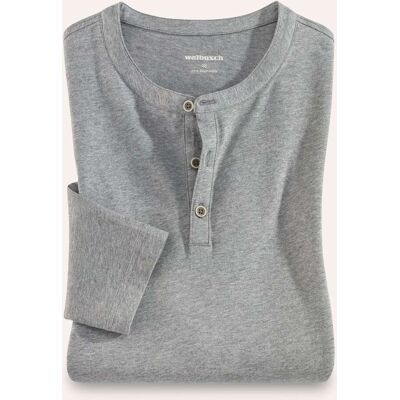 Walbusch Henley-Shirt, , Farbe Grau, 54, hautsympathisch dank Baumwolle Serafino-Ausschnitt Herren Walbusch Henley-Shirt, , Farbe Grau, 54, hautsympathisch dank Baumwolle Serafino-Ausschnitt Herren