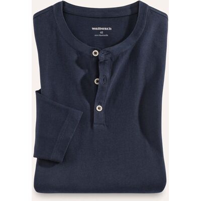 Walbusch Henley-Shirt, , Farbe Blau, 54, hautsympathisch dank Baumwolle Serafino-Ausschnitt Herren Walbusch Henley-Shirt, , Farbe Blau, 54, hautsympathisch dank Baumwolle Serafino-Ausschnitt Herren