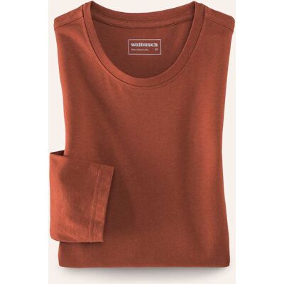 Walbusch Langarm-Shirt Rundhalsausschnitt, , Farbe Orange, 50, reine weiche Baumwolle bequem und formstabil Herren Walbusch Langarm-Shirt Rundhalsausschnitt, , Farbe Orange, 50, reine weiche Baumwolle bequem und formstabil Herren