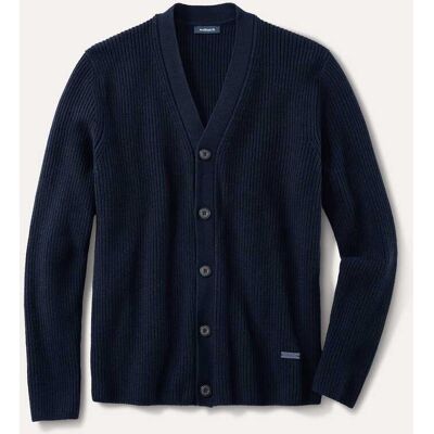 Walbusch Patentstrick-Cardigan, , Farbe Blau, 58/60, Herren Walbusch Patentstrick-Cardigan, , Farbe Blau, 58/60, Herren