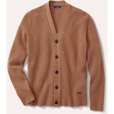Walbusch Patentstrick-Cardigan, , Farbe Braun, 52, Herren Walbusch Patentstrick-Cardigan, , Farbe Braun, 52, Herren