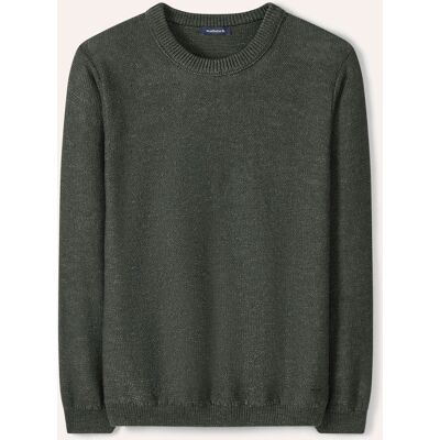 Walbusch Premium Leinen-Pullover, normale Größen, Farbe Grün, 48, edles Effektgarn mit Leinen Made in Italy Herren Walbusch Premium Leinen-Pullover, normale Größen, Farbe Grün, 48, edles Effektgarn mit Leinen Made in Italy Herren