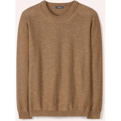 Walbusch Premium Leinen-Pullover, normale Größen, Farbe Braun, 56, edles Effektgarn mit Leinen Made in Italy Herren Walbusch Premium Leinen-Pullover, normale Größen, Farbe Braun, 56, edles Effektgarn mit Leinen Made in Italy Herren
