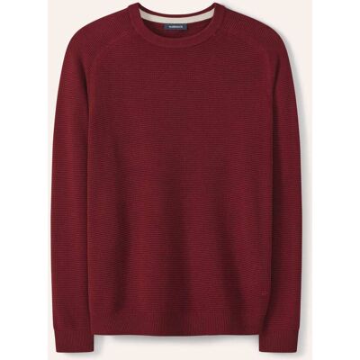 Walbusch Ottoman Pullover, normale Größen, Farbe Rot, 54, reine Baumwolle lebendige Strickstruktur Herren Walbusch Ottoman Pullover, normale Größen, Farbe Rot, 54, reine Baumwolle lebendige Strickstruktur Herren