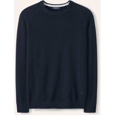Walbusch Ottoman Pullover, normale Größen, Farbe Blau, 48, reine Baumwolle lebendige Strickstruktur Herren Walbusch Ottoman Pullover, normale Größen, Farbe Blau, 48, reine Baumwolle lebendige Strickstruktur Herren