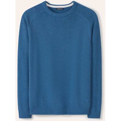 Walbusch Ottoman Pullover, normale Größen, Farbe Blau, 58/60, reine Baumwolle lebendige Strickstruktur Herren Walbusch Ottoman Pullover, normale Größen, Farbe Blau, 58/60, reine Baumwolle lebendige Strickstruktur Herren