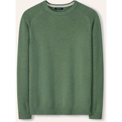 Walbusch Ottoman Pullover, normale Größen, Farbe Grün, 62/64, reine Baumwolle lebendige Strickstruktur Herren Walbusch Ottoman Pullover, normale Größen, Farbe Grün, 62/64, reine Baumwolle lebendige Strickstruktur Herren