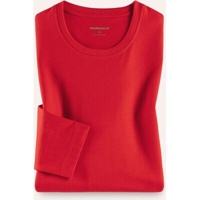 Walbusch Langarm-Shirt Rundhalsausschnitt, , Farbe Rot, 54, reine weiche Baumwolle bequem und formstabil Herren Walbusch Langarm-Shirt Rundhalsausschnitt, , Farbe Rot, 54, reine weiche Baumwolle bequem und formstabil Herren