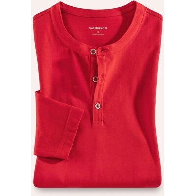 Walbusch Henley-Shirt, , Farbe Rot, 54, hautsympathisch dank Baumwolle Serafino-Ausschnitt Herren Walbusch Henley-Shirt, , Farbe Rot, 54, hautsympathisch dank Baumwolle Serafino-Ausschnitt Herren