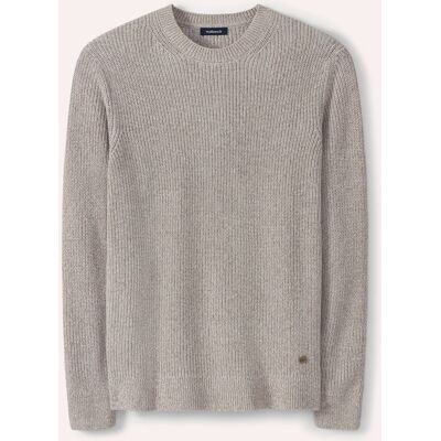 Walbusch Mouline Pullover, normale Größen, Farbe Beige, 48, reine Baumwolle lebendige Optik Herren Walbusch Mouline Pullover, normale Größen, Farbe Beige, 48, reine Baumwolle lebendige Optik Herren