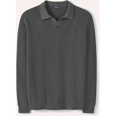 Walbusch Gerippter Polopullover, normale Größen, Farbe Grau, 54, weiche Baumwolle sportlicher Patentstrick Herren Walbusch Gerippter Polopullover, normale Größen, Farbe Grau, 54, weiche Baumwolle sportlicher Patentstrick Herren