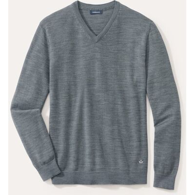 Walbusch V-Pullover Merino Extrafein, , Farbe Grau, 48, reine, extrafeine Merinowolle temperaturausgleichend Herren Walbusch V-Pullover Merino Extrafein, , Farbe Grau, 48, reine, extrafeine Merinowolle temperaturausgleichend Herren
