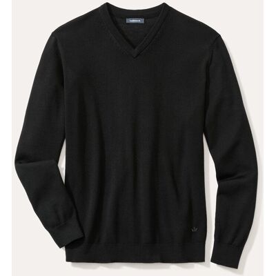 Walbusch V-Pullover Merino Extrafein, , Farbe Schwarz, 50, reine, extrafeine Merinowolle temperaturausgleichend Herren Walbusch V-Pullover Merino Extrafein, , Farbe Schwarz, 50, reine, extrafeine Merinowolle temperaturausgleichend Herren
