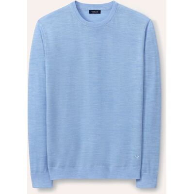 Walbusch Rundhals-Pullover Merino Extrafein, , Farbe Blau, 56, reine, extrafeine Merinowolle temperaturausgleichend Herren Walbusch Rundhals-Pullover Merino Extrafein, , Farbe Blau, 56, reine, extrafeine Merinowolle temperaturausgleichend Herren