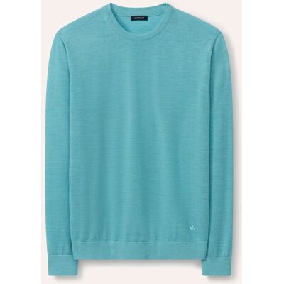 Walbusch Rundhals-Pullover Merino Extrafein, , Farbe Grün, 58/60, reine, extrafeine Merinowolle temperaturausgleichend Herren Walbusch Rundhals-Pullover Merino Extrafein, , Farbe Grün, 58/60, reine, extrafeine Merinowolle temperaturausgleichend Herren