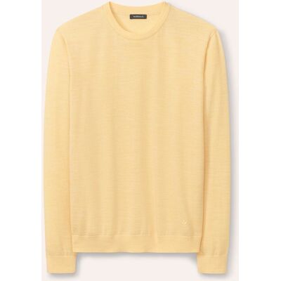 Walbusch Rundhals-Pullover Merino Extrafein, , Farbe Gelb, 56, reine, extrafeine Merinowolle temperaturausgleichend Herren Walbusch Rundhals-Pullover Merino Extrafein, , Farbe Gelb, 56, reine, extrafeine Merinowolle temperaturausgleichend Herren