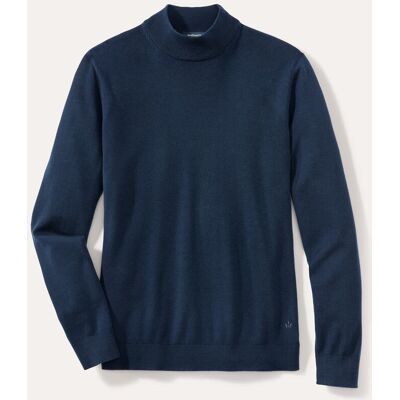 Walbusch Stehbund-Pullover Merino Extrafein, , Farbe Blau, 48, reine, extrafeine Merinowolle temperaturausgleichend Herren Walbusch Stehbund-Pullover Merino Extrafein, , Farbe Blau, 48, reine, extrafeine Merinowolle temperaturausgleichend Herren