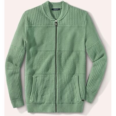 Walbusch Zip-Jacke Strukturmix, , Farbe Grün, 48, hautsympathische Baumwolle sportiver College-Kragen Herren Walbusch Zip-Jacke Strukturmix, , Farbe Grün, 48, hautsympathische Baumwolle sportiver College-Kragen Herren