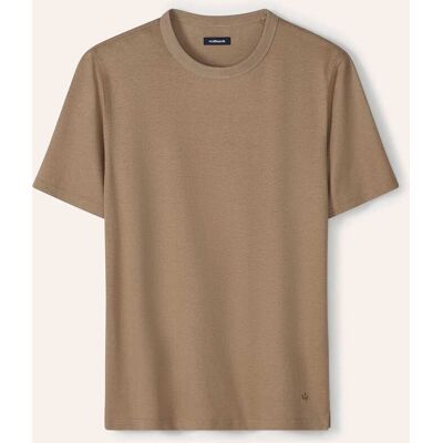 Walbusch T-Shirt mit Leinen, normale Größen, Farbe Braun, 52, hochwertige Leinenmischung kühl und atmungsaktiv Herren Walbusch T-Shirt mit Leinen, normale Größen, Farbe Braun, 52, hochwertige Leinenmischung kühl und atmungsaktiv Herren