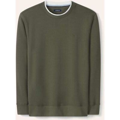 Walbusch Leicht-Sweatshirt, noch offen: Größenlauf, Farbe Grün, 56, lässiger 2-in-1-Look reine Baumwolle Herren Walbusch Leicht-Sweatshirt, noch offen: Größenlauf, Farbe Grün, 56, lässiger 2-in-1-Look reine Baumwolle Herren