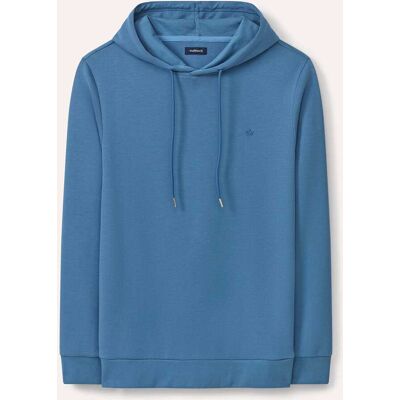 Walbusch Easycare Kapuzen-Sweatshirt, noch offen: Größenlauf, Farbe Blau, 48, weicher Baumwollmix atmungsaktiv Herren Walbusch Easycare Kapuzen-Sweatshirt, noch offen: Größenlauf, Farbe Blau, 48, weicher Baumwollmix atmungsaktiv Herren