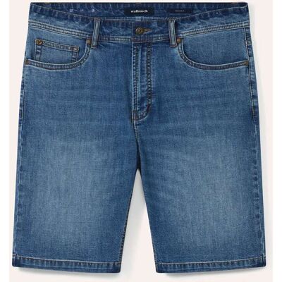 Walbusch Klima Jeans-Bermudas, normale Größen#schlanke Größen#untersetzte Größen, Farbe Blau, 50, mit Coolmax-Fasern schnelltrocknend Herren Walbusch Klima Jeans-Bermudas, normale Größen#schlanke Größen#untersetzte Größen, Farbe Blau, 50, mit Coolmax-Fasern schnelltrocknend Herren