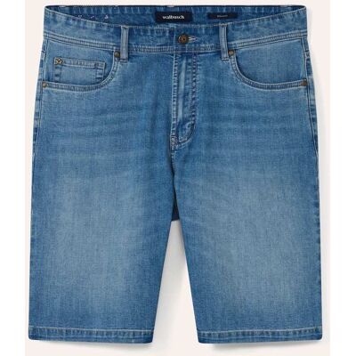 Walbusch Klima Jeans-Bermudas, normale Größen#schlanke Größen#untersetzte Größen, Farbe Blau, 50, mit Coolmax-Fasern schnelltrocknend Herren Walbusch Klima Jeans-Bermudas, normale Größen#schlanke Größen#untersetzte Größen, Farbe Blau, 50, mit Coolmax-Fasern schnelltrocknend Herren
