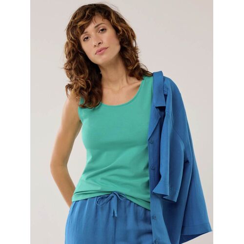 Walbusch Baumwoll-Basic-Top, normale Größen, Farbe Grün, 40, hautsympathische Baumwolle bequem, da elastisch Damen