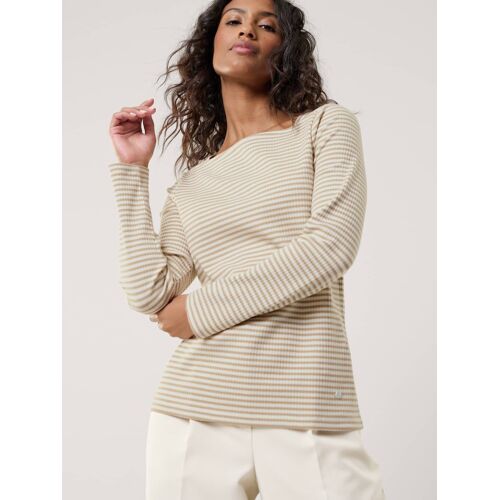 Walbusch Baumwollshirt Ripp Ringel, noch offen: Größenlauf, Farbe Weiß, 40, gut kombinierbar angenehme Baumwollmischung Damen