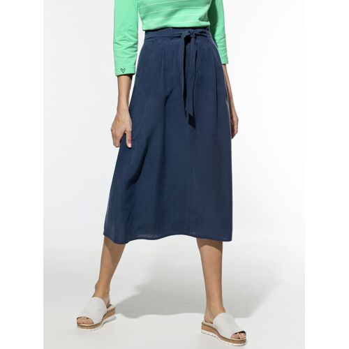 Walbusch Midirock Leinenmix, normale Größen#Kurzgrößen, Farbe Blau, 22, kühlende Leinenmischung modische Midi-Länge Damen
