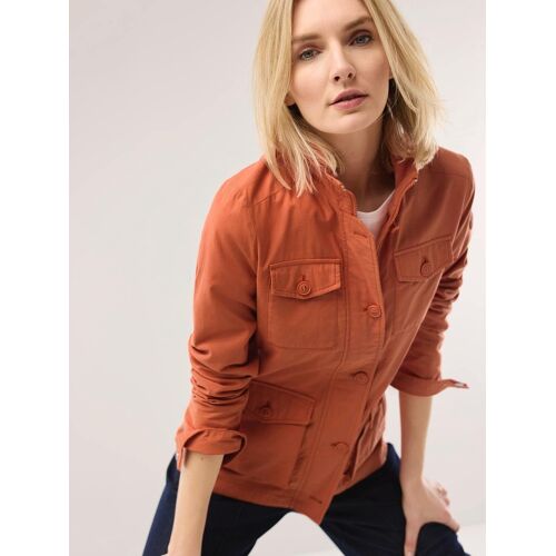 Walbusch Cotton Fieldjacket, normale Größen#Kurzgrößen, Farbe Orange, 21, moderner Cargo-Stil atmungsaktiver Baumwoll-Leinenmix Damen