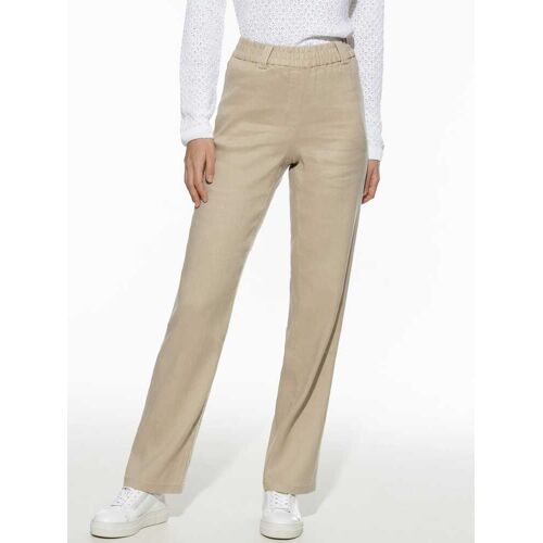 Walbusch Softleinenmix-Hose Marlene, Regular Fit#normale Größen#Kurzgrößen, Farbe Beige, 46, weich und elastisch bequeme Schlupfform Damen
