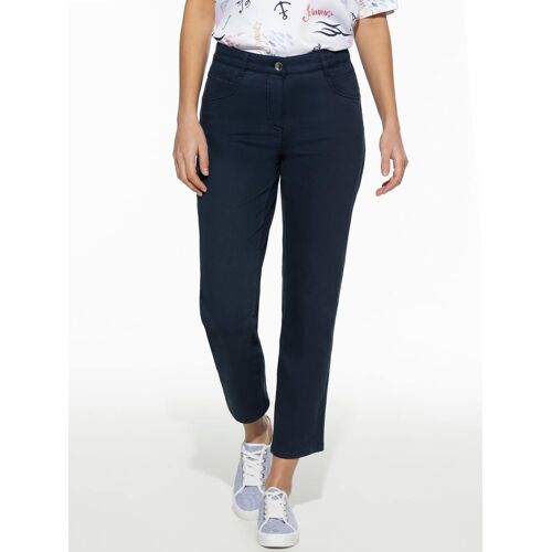 Walbusch 7/8-Baumwollhose Figurwunder Slim F, Slim Fit#normale Größen#Kurzgrößen, Farbe Blau, 46, mit Bauchweg-Funktion vorverlegte Seitennaht Damen