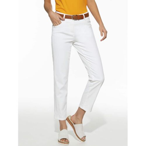 Walbusch 7/8-Baumwollhose Figurwunder Slim F, Slim Fit#normale Größen#Kurzgrößen, Farbe Weiß, 50, mit Bauchweg-Funktion vorverlegte Seitennaht Damen
