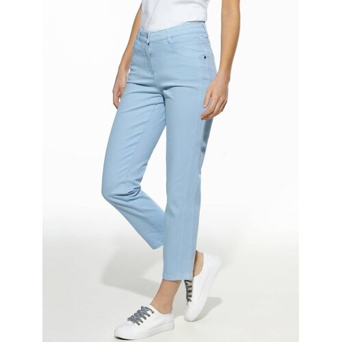 Walbusch 7/8-Baumwollhose Figurwunder Slim F, Slim Fit#normale Größen#Kurzgrößen, Farbe Blau, 36, mit Bauchweg-Funktion vorverlegte Seitennaht Damen
