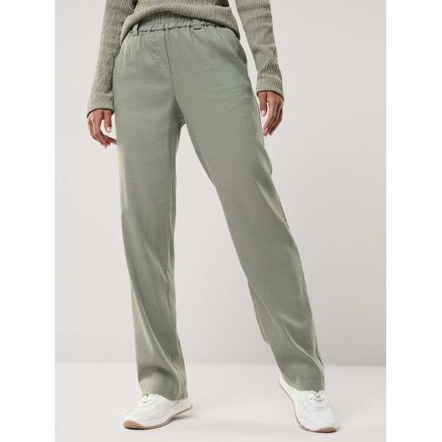 Walbusch Softleinenmix-Hose Marlene, Regular Fit#normale Größen#Kurzgrößen, Farbe Grün, 48, weich und elastisch bequeme Schlupfform Damen