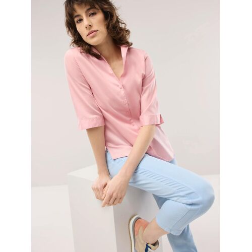 Walbusch Extraglatt-Bluse Kelchkragen, noch offen: Filter Passform#normale Größen, Farbe Rosa, 36, reine Baumwolle bügelfrei Damen