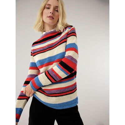 Walbusch Kaminkragen Pullover Multigarn, normale Größen, Farbe Blau, 46, edle Baumwollmischung atmungsaktiv und hautsympathisch Damen Walbusch Kaminkragen Pullover Multigarn, normale Größen, Farbe Blau, 46, edle Baumwollmischung atmungsaktiv und hautsympathisch Damen