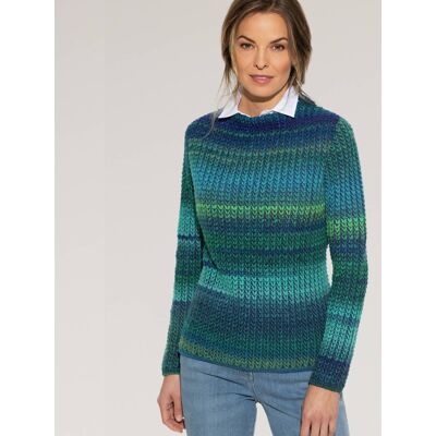 Walbusch Grobstrick-Pullover Farbverlauf, , Farbe Blau, 46, hergestellt in Europa italienisches Garn Damen Walbusch Grobstrick-Pullover Farbverlauf, , Farbe Blau, 46, hergestellt in Europa italienisches Garn Damen