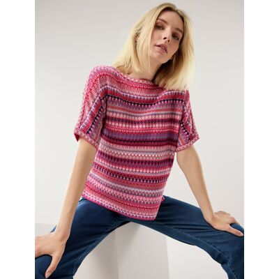 Walbusch Kimono Pullover Baumwolljacquard, normale Größen, Farbe Pink, 44, im Kimonoschnitt reine Baumwolle Damen Walbusch Kimono Pullover Baumwolljacquard, normale Größen, Farbe Pink, 44, im Kimonoschnitt reine Baumwolle Damen