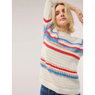 Walbusch Pullover im Häkel-Look, normale Größen, Farbe Beige, 46, reine Baumwolle herrlich luftdurchlässig Damen Walbusch Pullover im Häkel-Look, normale Größen, Farbe Beige, 46, reine Baumwolle herrlich luftdurchlässig Damen