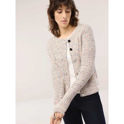 Walbusch Strickjacke Bouclegarn, normale Größen, Farbe Weiß, 46, weiches Bouclégarn hergestellt in Italien Damen Walbusch Strickjacke Bouclegarn, normale Größen, Farbe Weiß, 46, weiches Bouclégarn hergestellt in Italien Damen