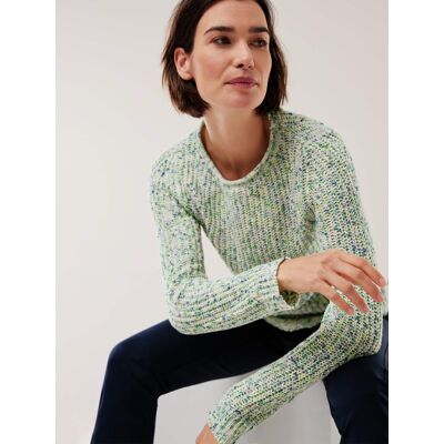 Walbusch Boucle Pullover Multicolor, normale Größen, Farbe Blau, 52, atmungsaktiver Baumwollmix modischer Patentstrick Damen Walbusch Boucle Pullover Multicolor, normale Größen, Farbe Blau, 52, atmungsaktiver Baumwollmix modischer Patentstrick Damen