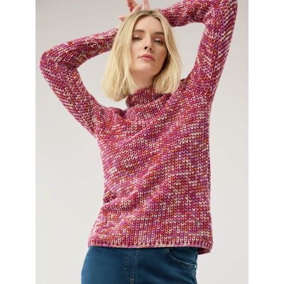 Walbusch Leichtgewicht-Pullover, normale Größen, Farbe Pink, 44, bedrucktes Bändchengarn aus feinem, italienischem Garn Damen Walbusch Leichtgewicht-Pullover, normale Größen, Farbe Pink, 44, bedrucktes Bändchengarn aus feinem, italienischem Garn Damen